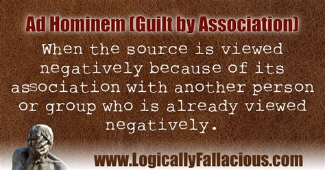 guilt by association ad hominem